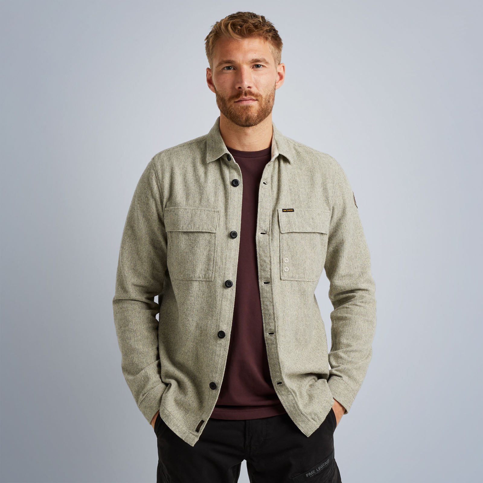 Button up store shirt jacket